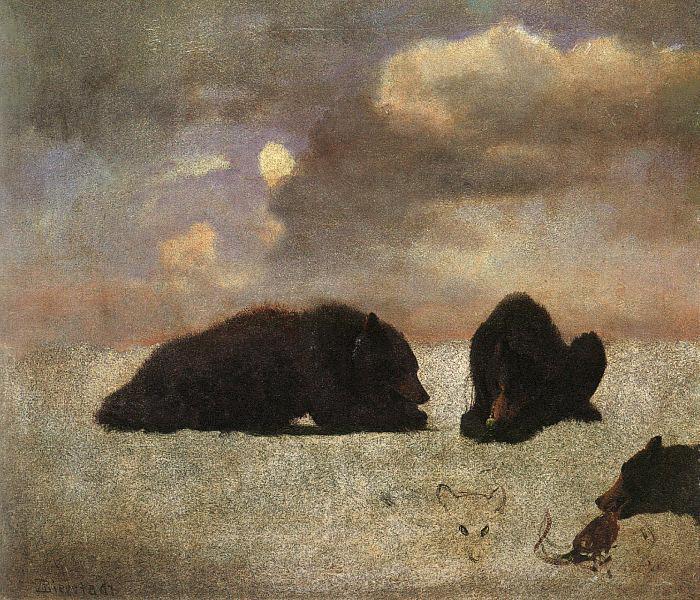 Albert Bierstadt Grizzly bears Germany oil painting art